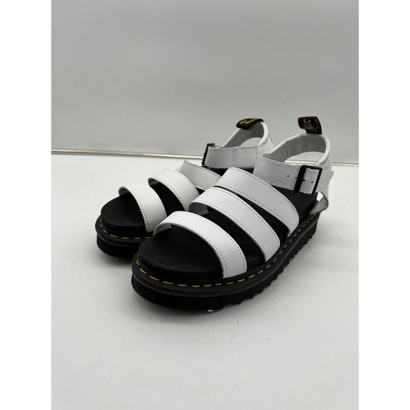 Dr. Martens Blaire Leather Sandal Size 9 White Strappy Platform Woman's Shoe - Picture 5 of 9